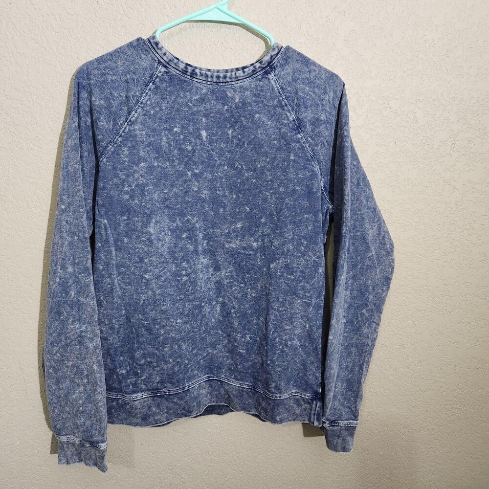 Joe's Jeans Sweatshirt Boys XL 18/20 Blue Acid Wash Raglan Crewneck Pullover